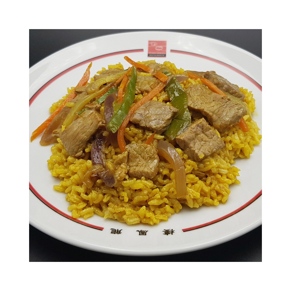 Arroz frito con ternera y curry Arroz frito con ternera y curry