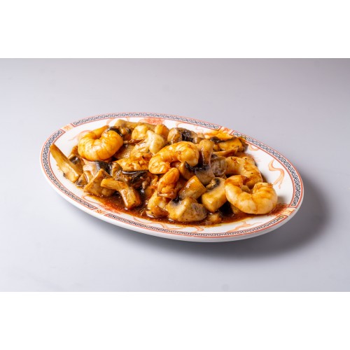 74 - Langostinos con champiñones